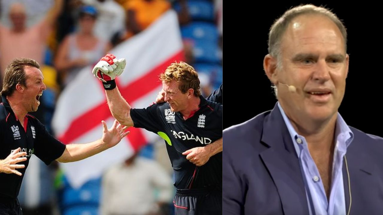 Graeme Swann, Paul Collingwood and Matthew Hayden