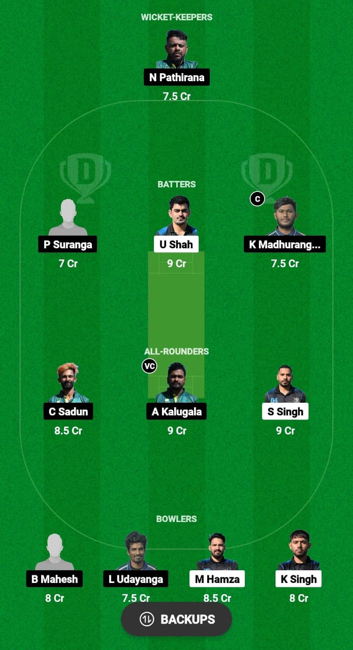 SHA vs EMB Dream11 Prediction Fantasy Cricket Tips Dream11 Team UAE Emirates D10 Tournament 