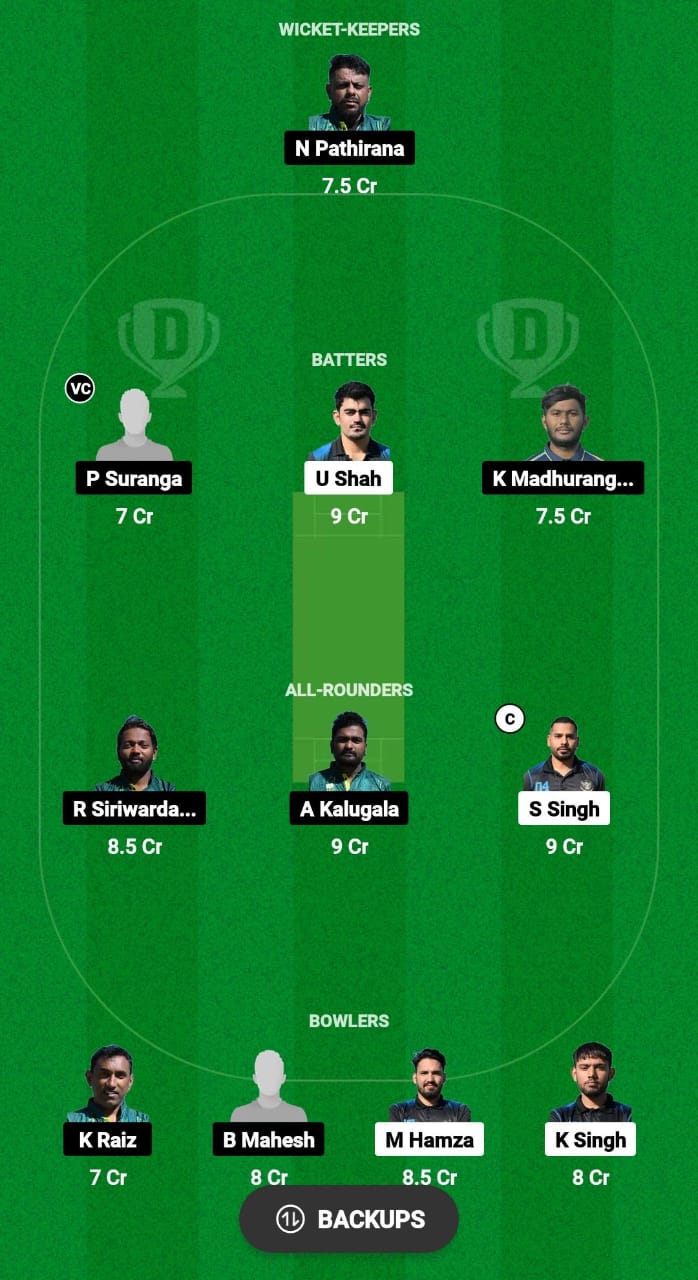 SHA vs EMB Dream11 Prediction Fantasy Cricket Tips Dream11 Team UAE Emirates D10 Tournament 