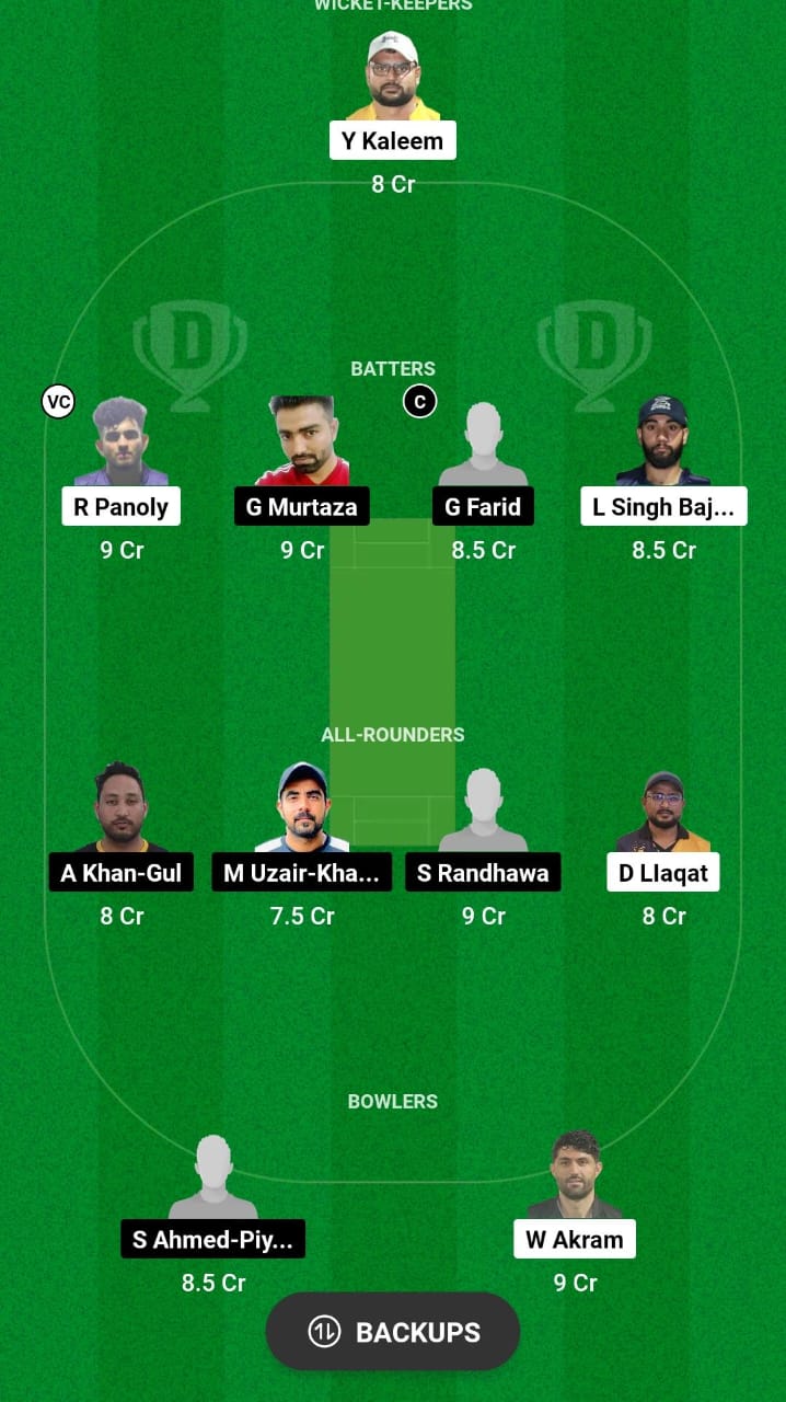 ZGS vs MWH Dream11 Prediction Fantasy Cricket Tips Dream11 Team UAE T10 Bukhatir League 
