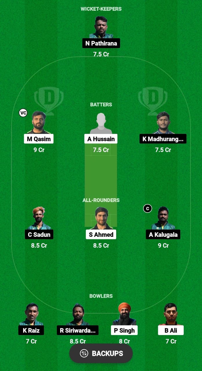 LQ vs SLL Dream11 Prediction Fantasy Cricket Tips Dream11 Team ECS Cyprus T10