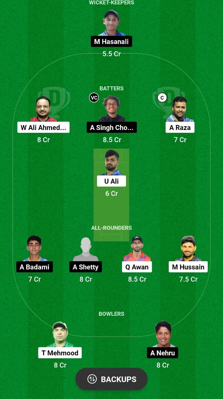 ARC vs DCS Dream11 Prediction Fantasy Cricket Tips Dream11 Team UAE T10 ICCA 