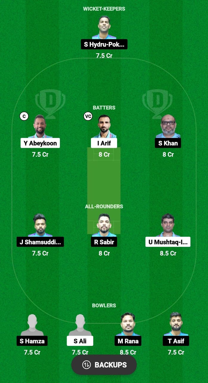 FES vs CLW Dream11 Prediction Fantasy Cricket Tips Dream11 Team UAE T10 Bukhatir League