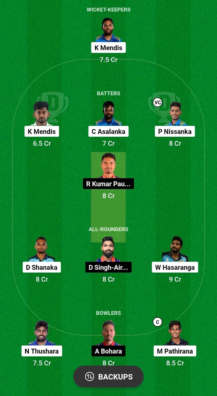 SL vs NEP Dream11 Prediction Fantasy Cricket Tips Dream11 Team ICC T20 World Cup