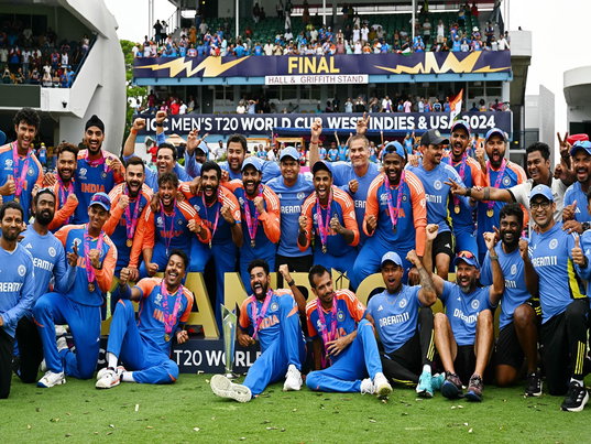 Team India with ICC T20 World Cup 2024