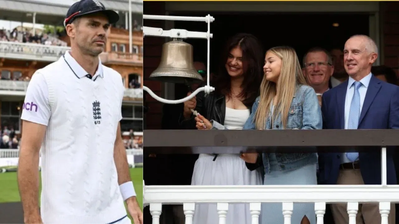 Watch: James Anderson's daughters ring the five-minute bell at Lord's in his farewell Test