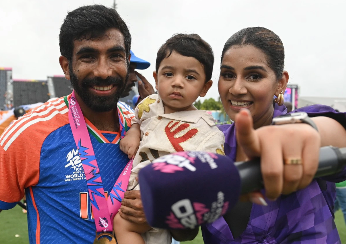 Jasprit Bumrah with his son Angad Bumrah