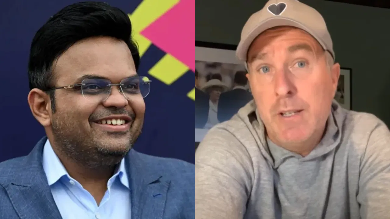 Jay Shah and Michael Vaughan