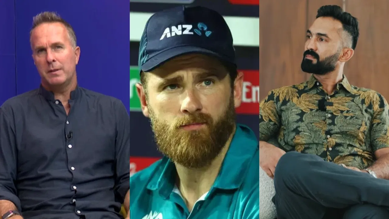 Michael Vaugha, Kane Williamson and Dinesh Karthik