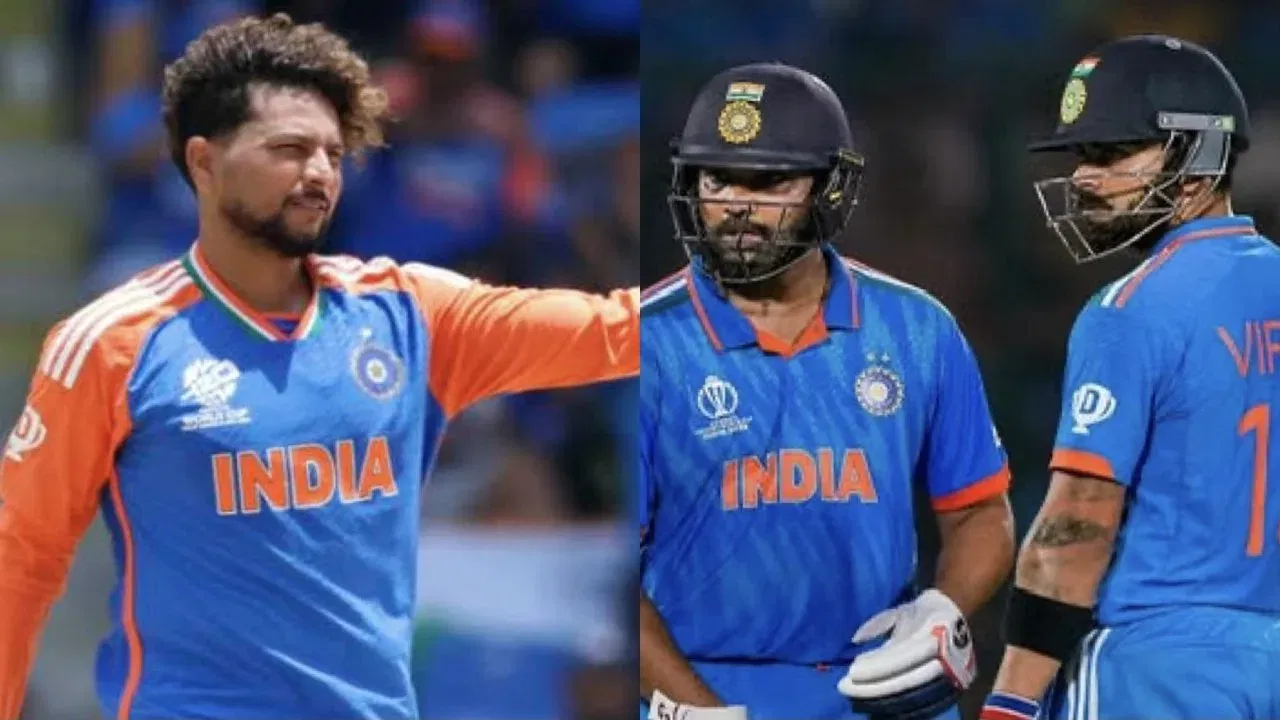 Kuldeep Yadav, Rohit Sharma, Virat Kohli