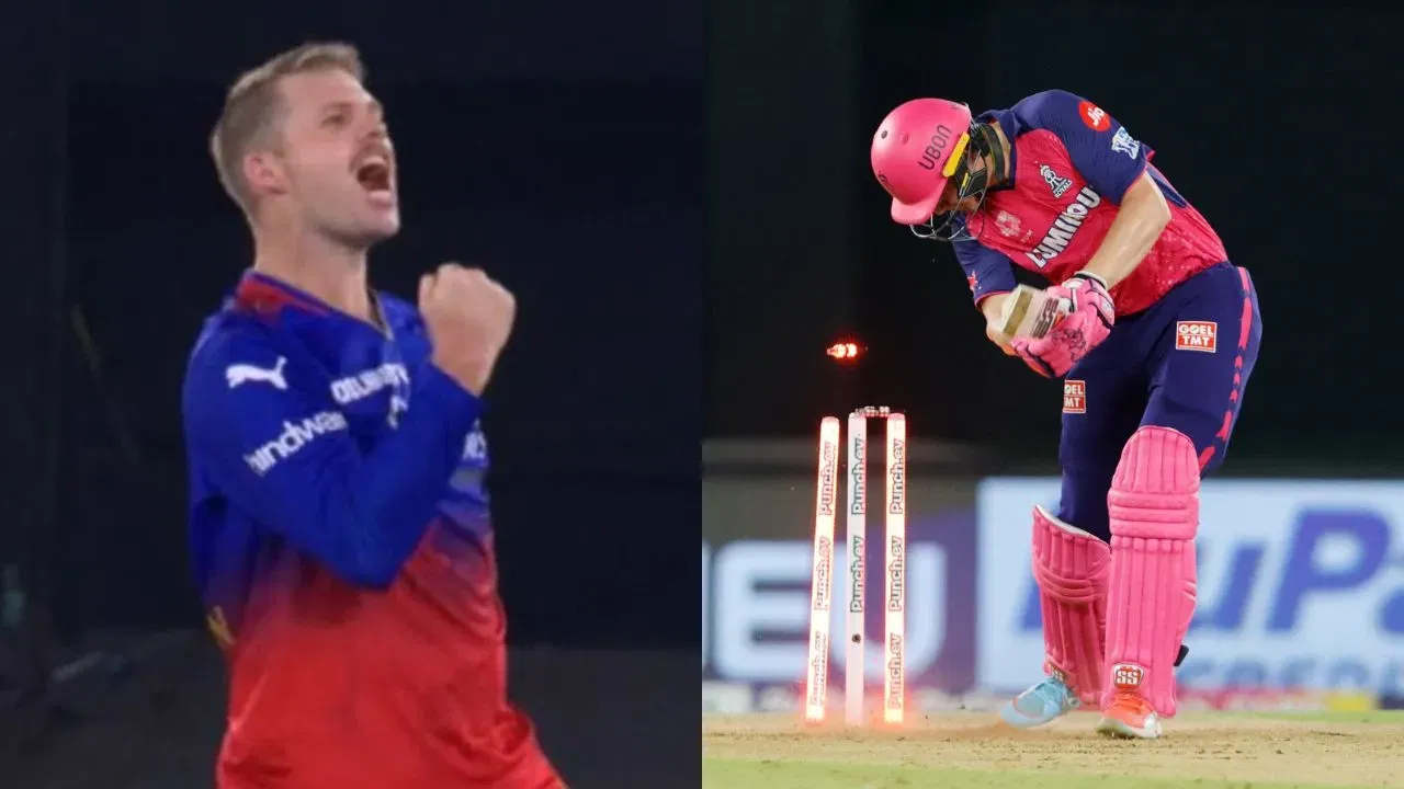 Watch as Lockie Ferguson clean bowls Tom Kohler-Cadmore