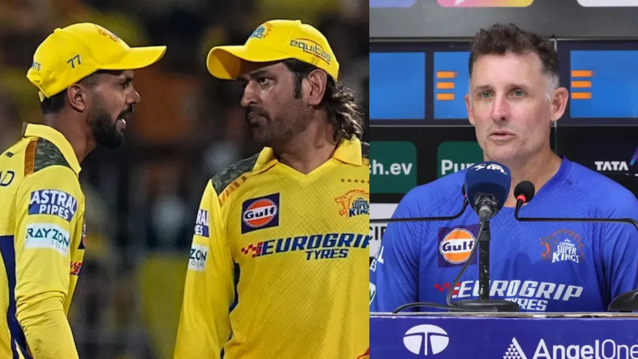 Ruturaj Gaikwad, MS Dhoni and Michael Hussey