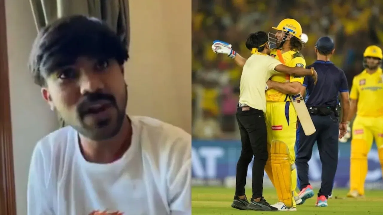 Fan who invaded the pitch reveals the conversation he had with MS Dhoni