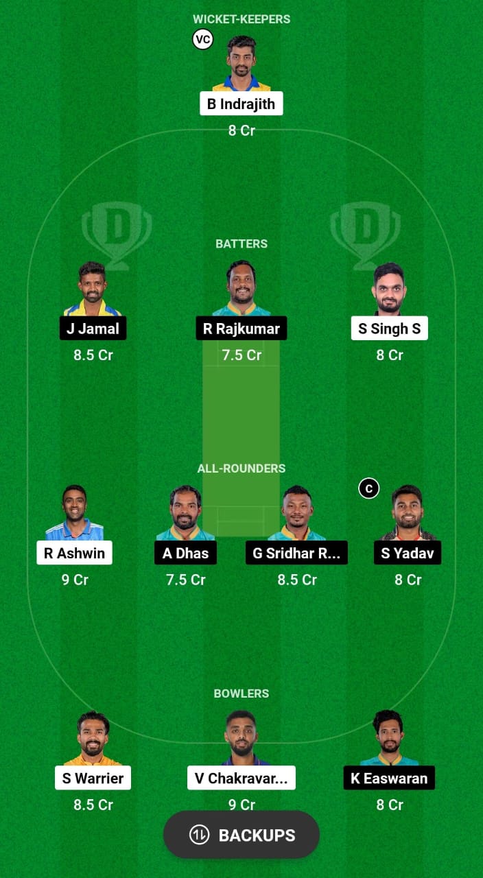 DD vs TGC Dream11 Prediction Fantasy Cricket Tips Dream11 Team TNPL T20