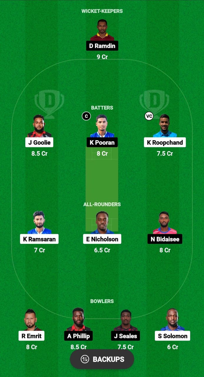 BLD vs SP Dream11 Prediction Fantasy Cricket Tips Dream11 Team West Indies T10 Trinidad Blast