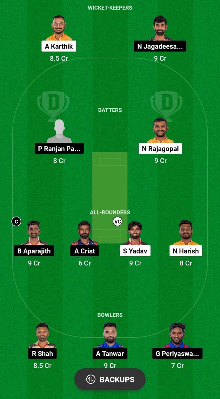 NRK vs CSG Dream11 Prediction Fantasy Cricket Tips Dream11 Team TNPL T20 