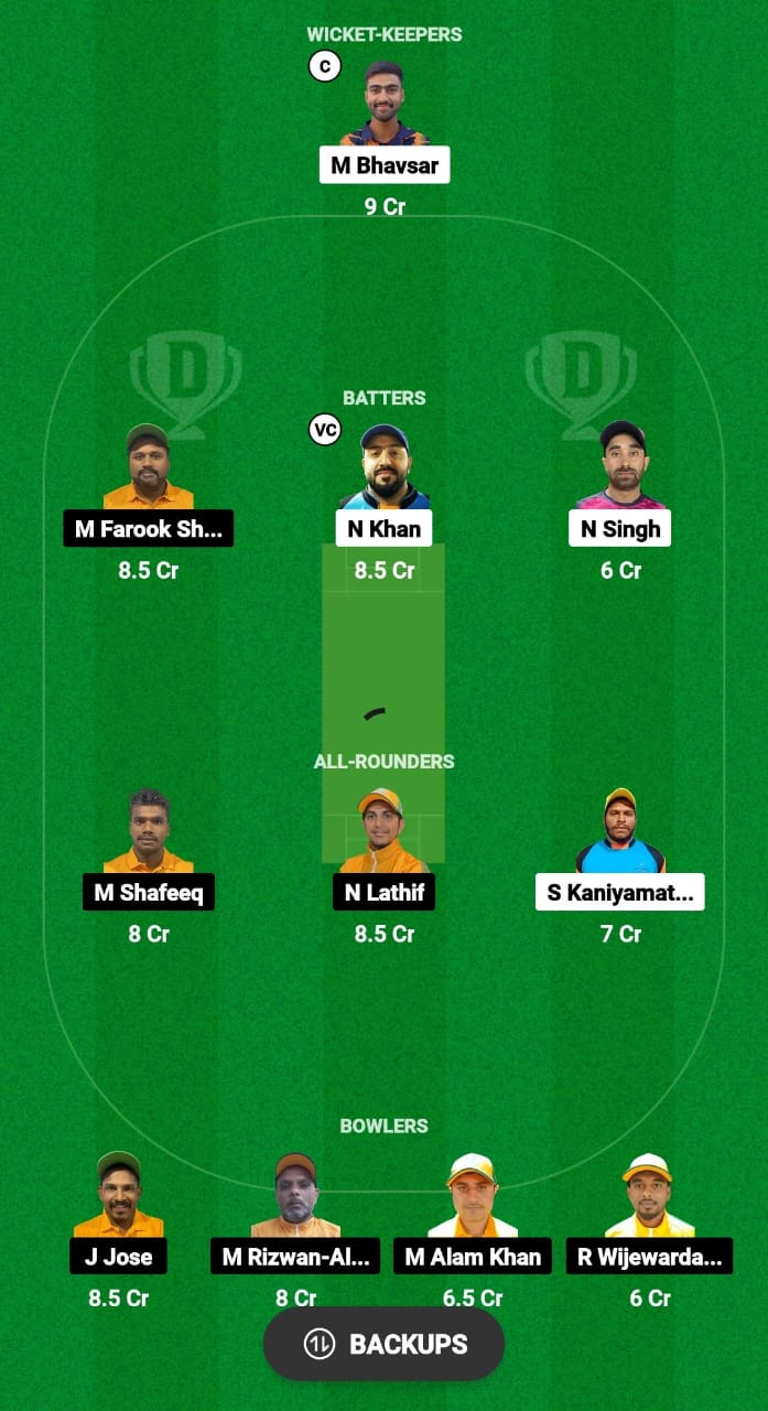 ARS vs NCMI Dream11 Prediction Fantasy Cricket Tips Dream11 Team Kuwait T10 Elite Cup 