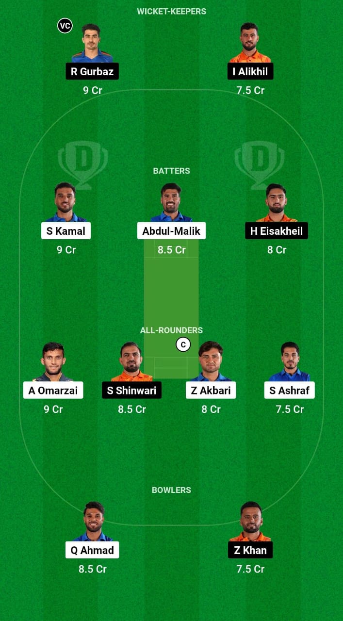 AM vs SG Dream11 Prediction Fantasy Cricket Tips Dream11 Team Afghanistan Sphageeza T20 League