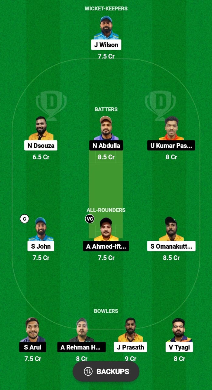 AMB vs FRB Dream11 Prediction Fantasy Cricket Tips Dream11 Team KCC T10 Challengers Cup