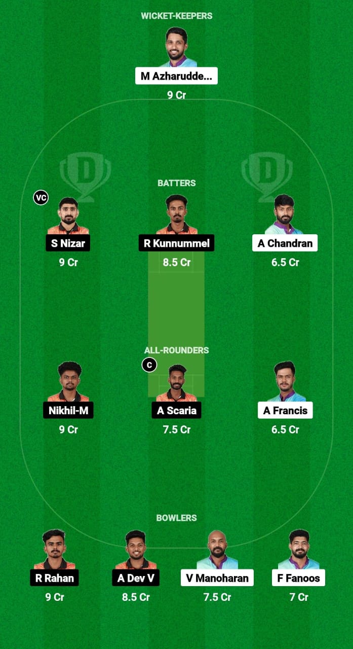 AP vs CG Dream11 Prediction Fantasy Cricket Tips Dream11 Team Kerala T20 Trophy 