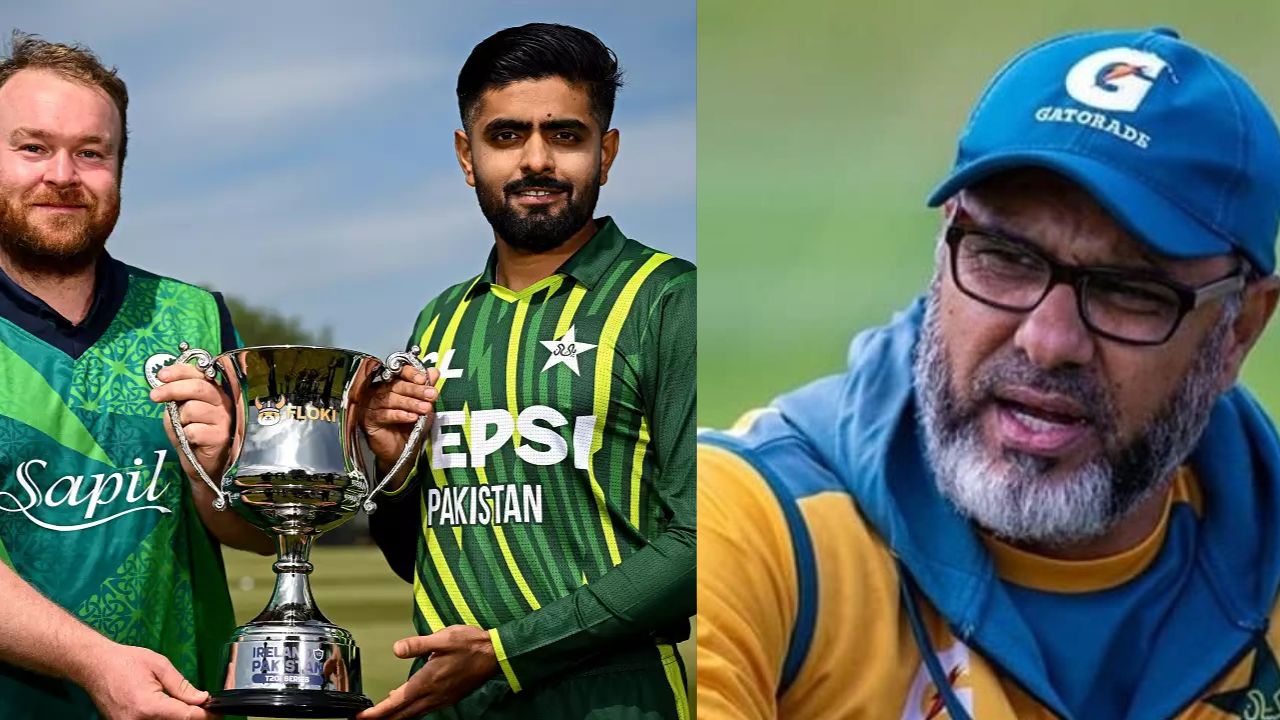 Paul Stirling, Babar Azam and Waqar Younis