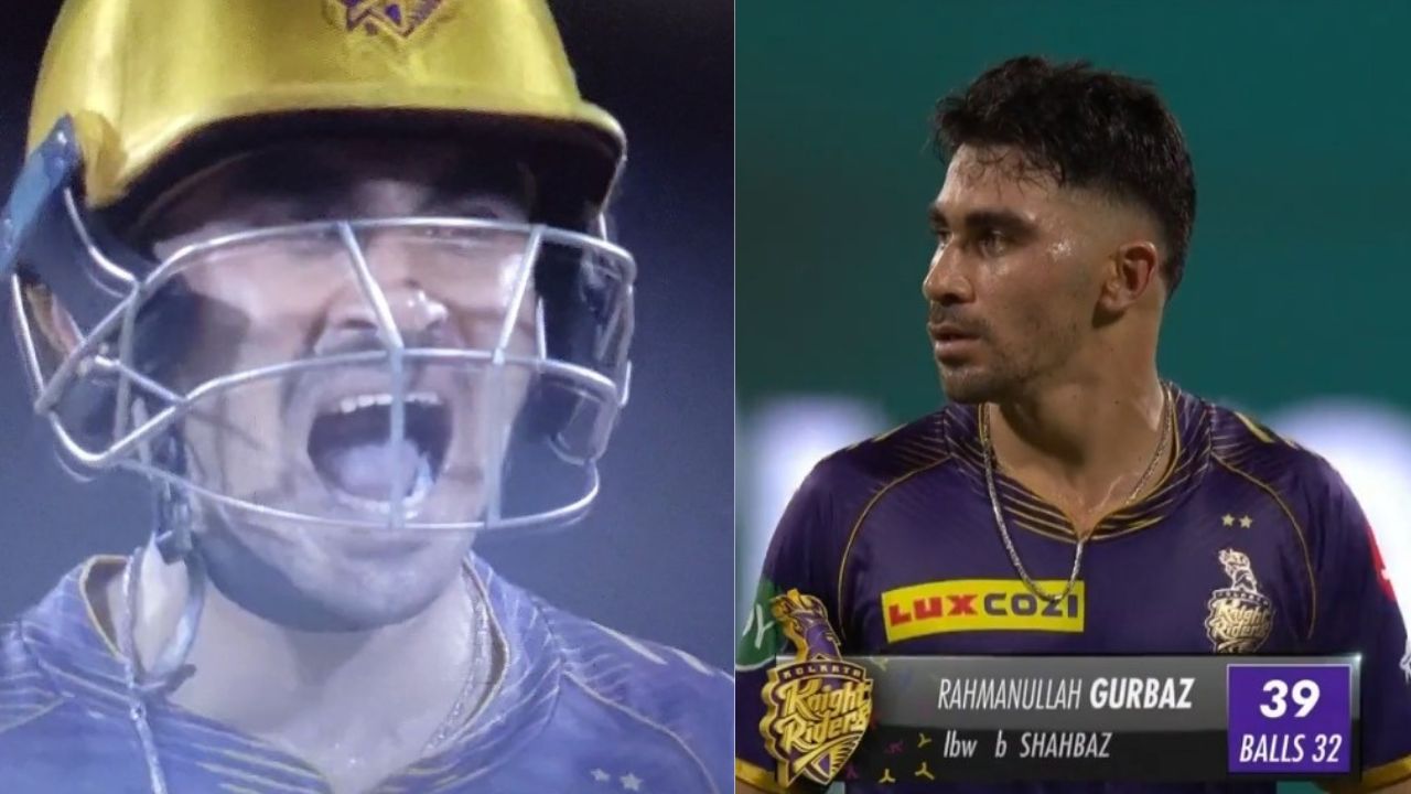 KKR vs SRH: Watch - Rahmanullah Gurbaz left fuming after failing to review his dismissal due to ball-tracking and UltraEdge's unavailability