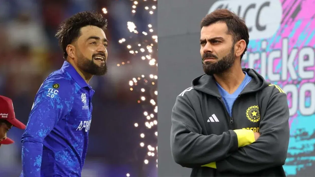 Rashid Khan and Virat Kohli