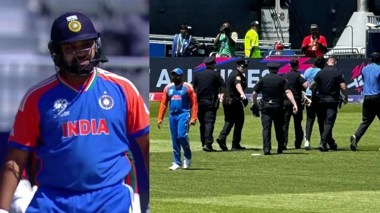 Fan invades pitch to meet Rohit Sharma in a huge security breach