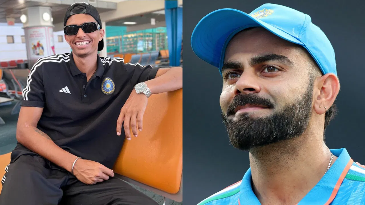 Navdeep Saini and Virat Kohli