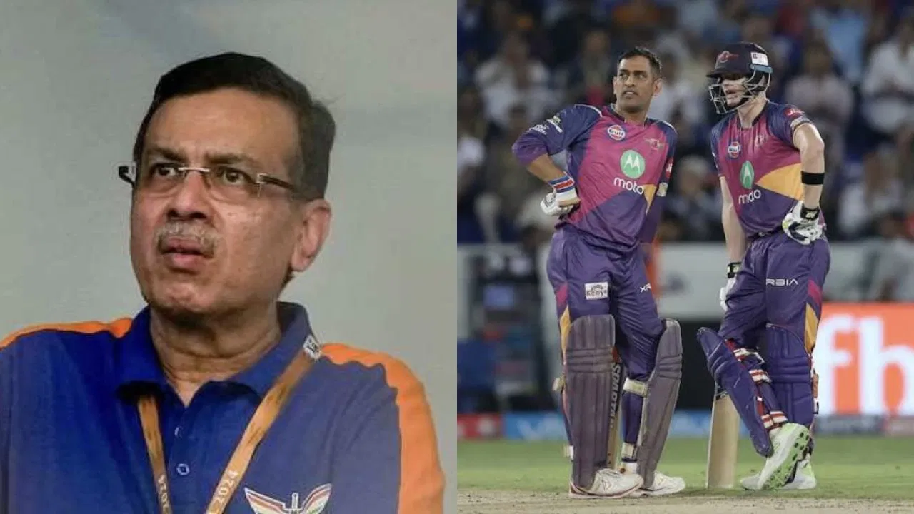 Sanjiv Goenka, MS Dhoni and Steve Smith