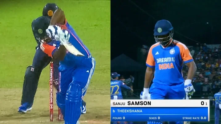 Watch: Maheesh Theekshana bamboozles Sanju Samson with a peach as batter fails after replacing Shubman Gill in India XI