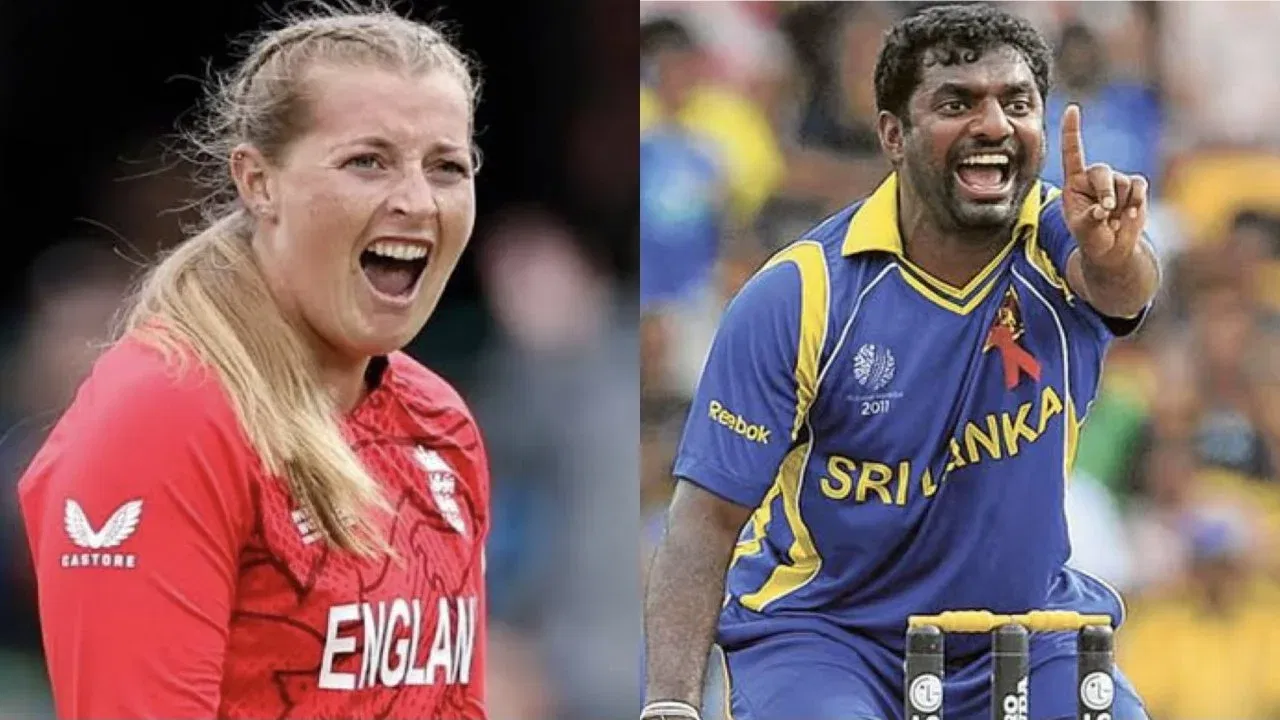 Sophie Ecclestone and Muttiah Muralitharan