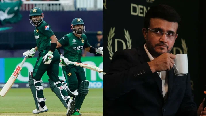 Sourav Ganguly, Babar Azam, Mohammad Rizwan (PC: X)