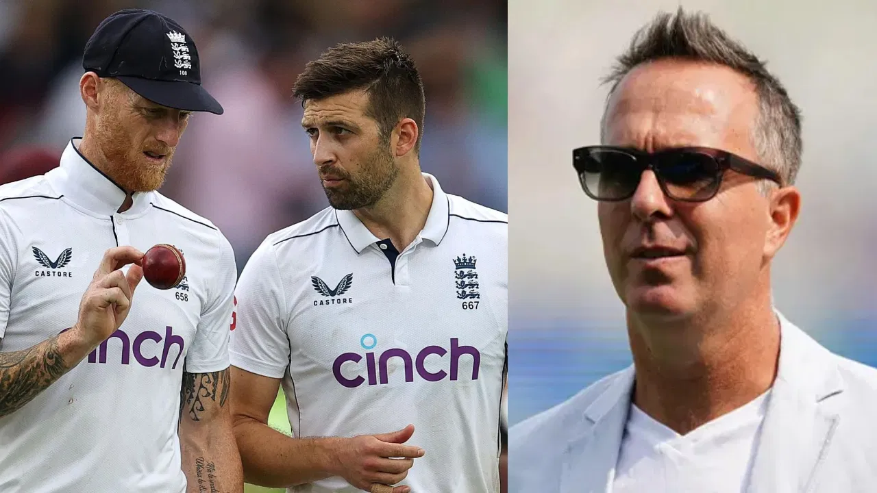 Ben Stokes, Mark Wood and Michael Vaughan