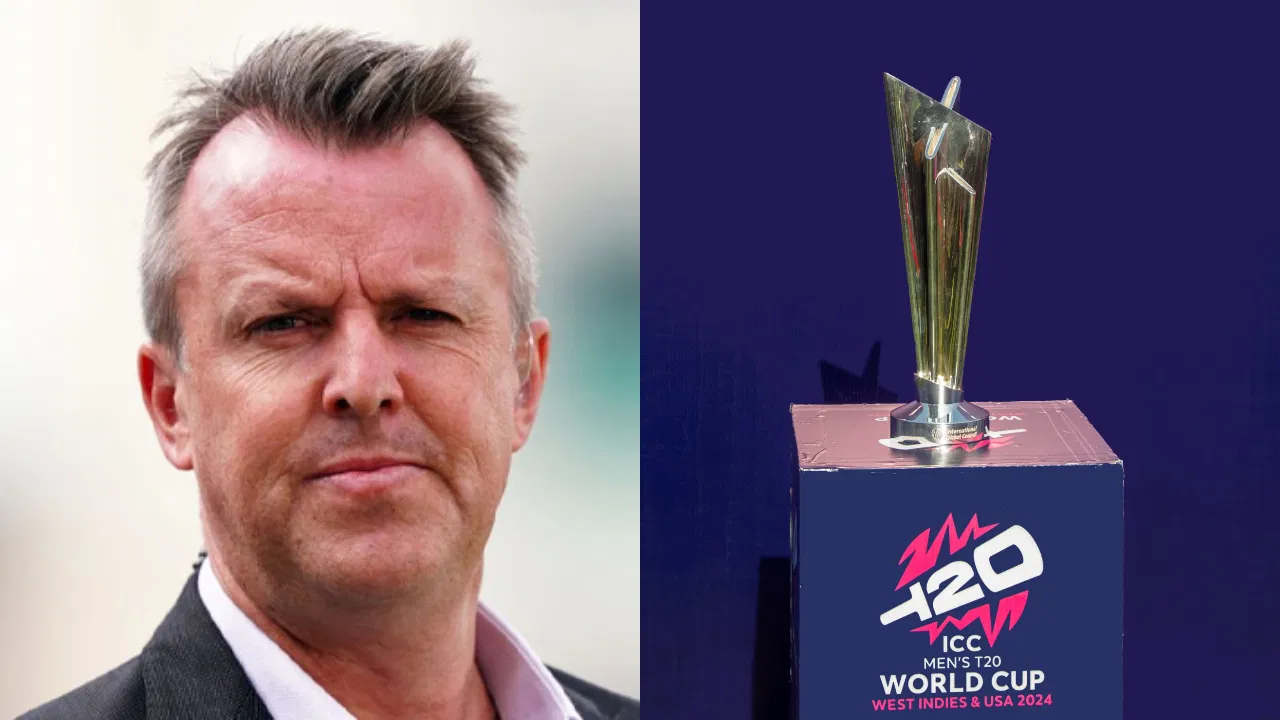 Graeme Swann and T20 World Cup Trophy