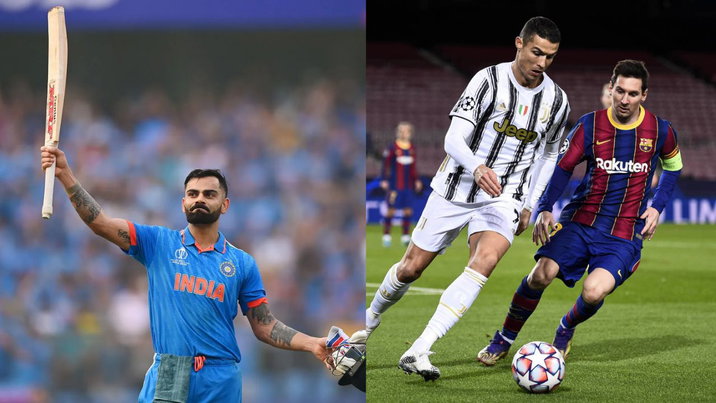 Virat Kohli, Cristiano Ronaldo and Lionel Messi