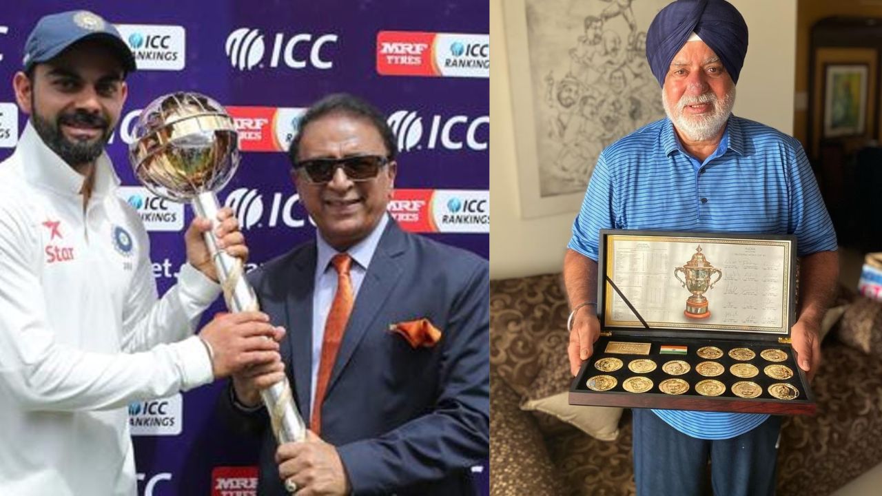 Virat Kohli, Sunil Gavaskar and Balwinder Singh Sandhu