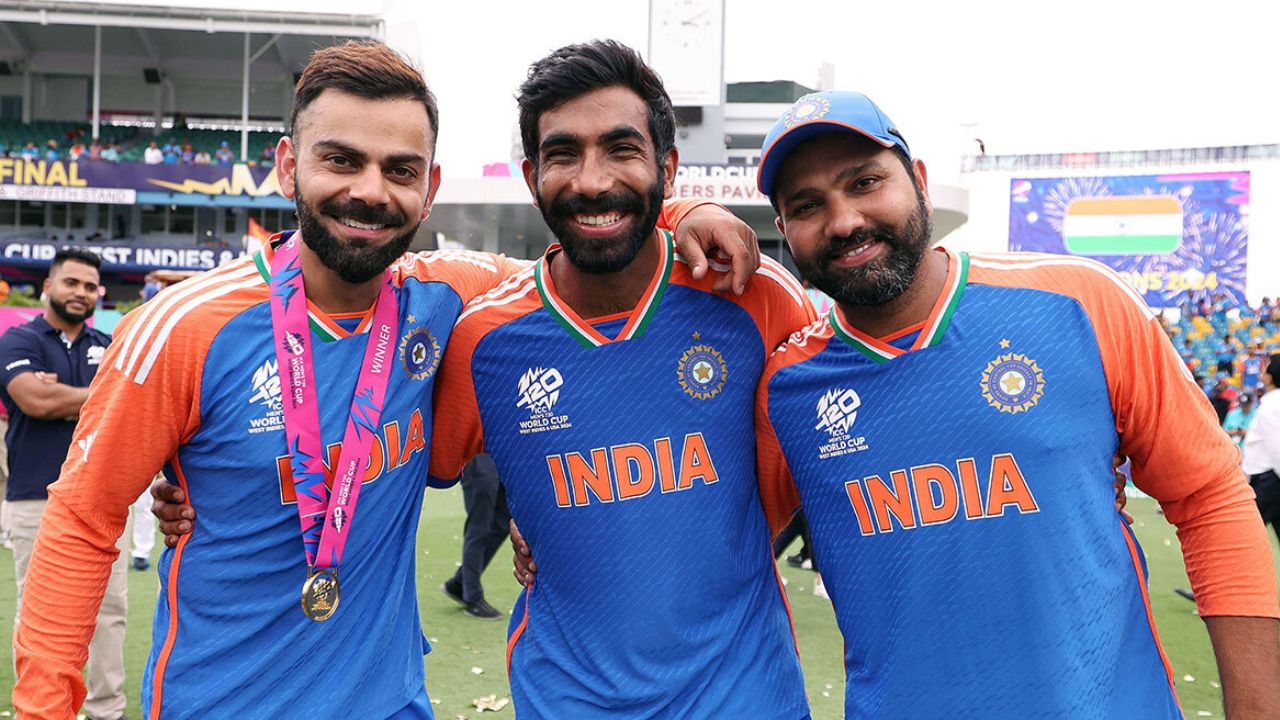 Virat Kohli, Rohit Sharma and Jasprit Bumrah