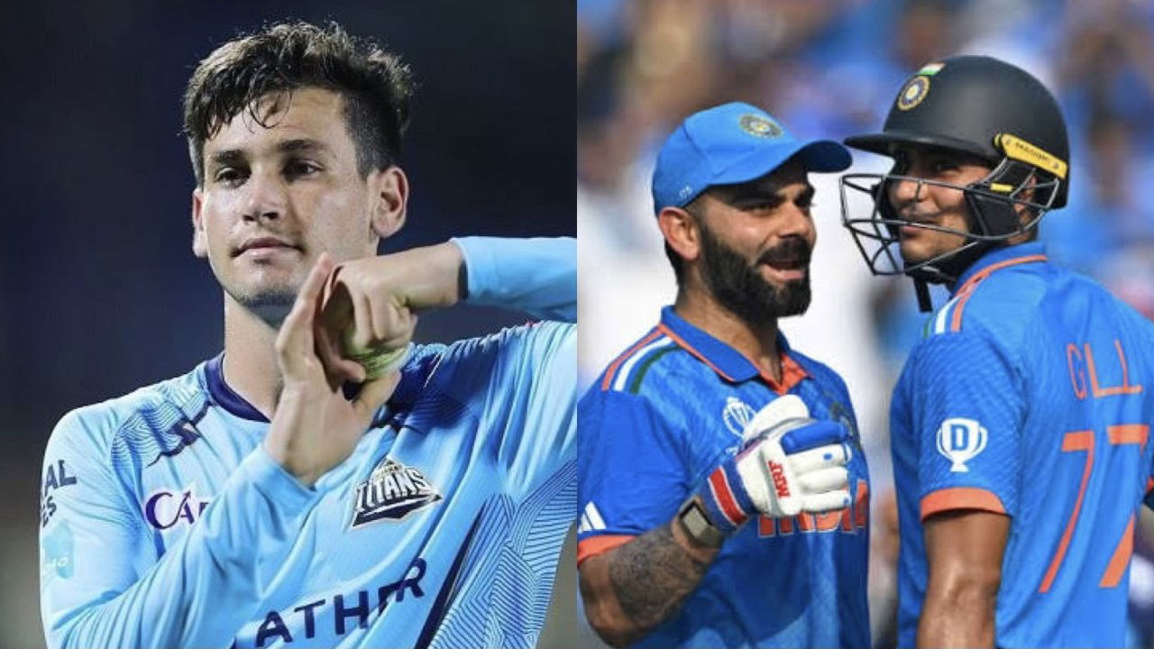 Noor Ahmad, Virat Kohli and Shubman Gill