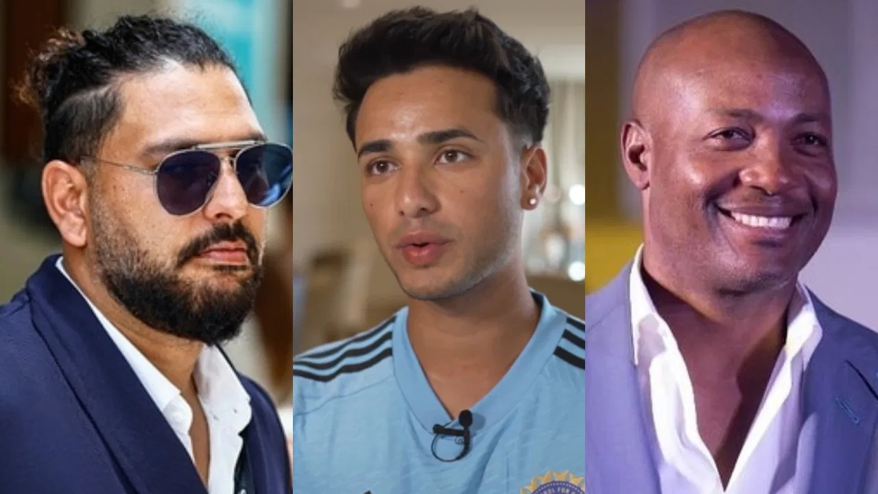 Yuvraj Singh, Abhishek Sharma and Brian Lara