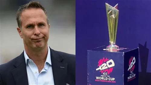 Michael Vaughan and T20 World Cup Trophy