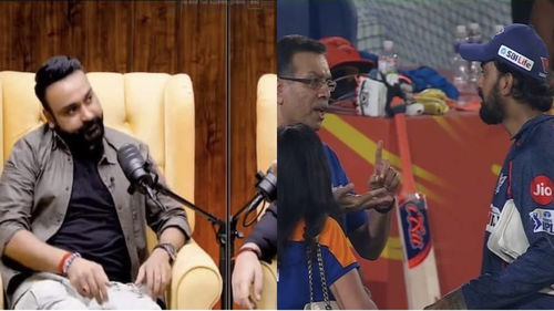 Amit Mishra, KL Rahul and Sanjiv Goenka