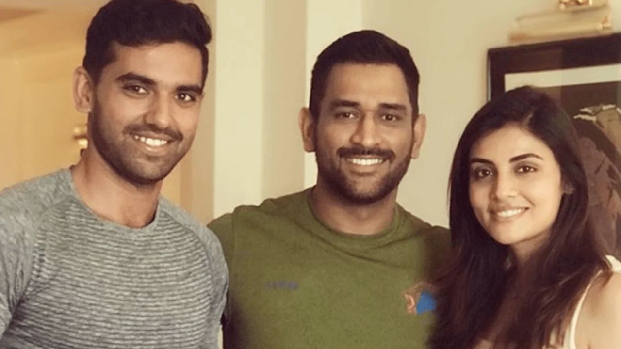 Deepak Chahar, MS Dhoni and Malti Chahar