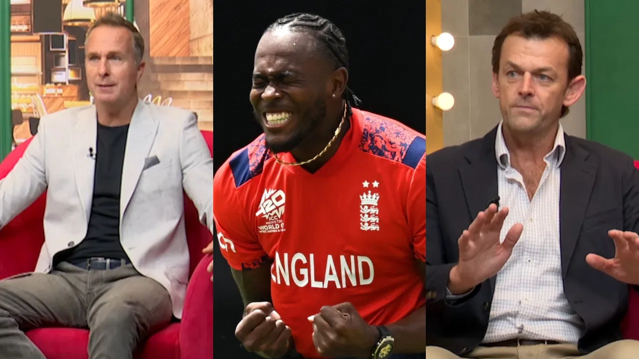 Michael Vaughan, Jofra Archer and Adam Gilchrist