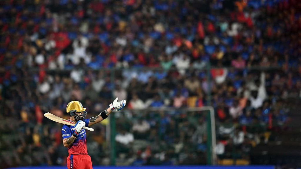 Virat Kohli Gestures During His Blazing Knock