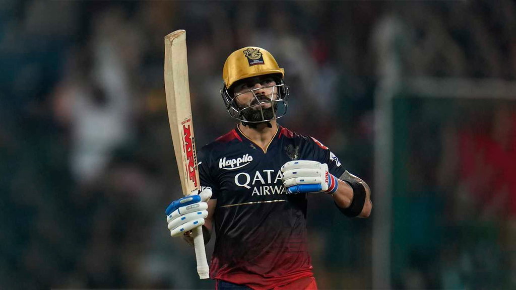 Virat Kohli Gestures After His Second Successive Hundred In IPL 2023