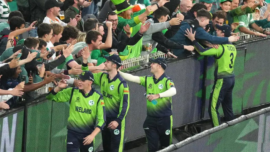 Ireland Celebrate With Their Fans After Beating England
