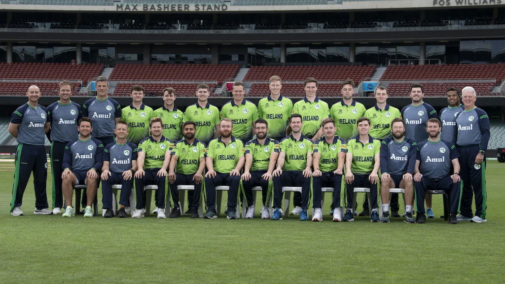 Members Of Ireland's Squad And Support Staff Pose For A Picture