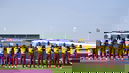 West Indies Players Line Up For The Anthems
