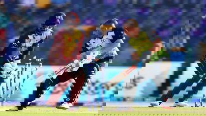 Aaron Finch is bowled